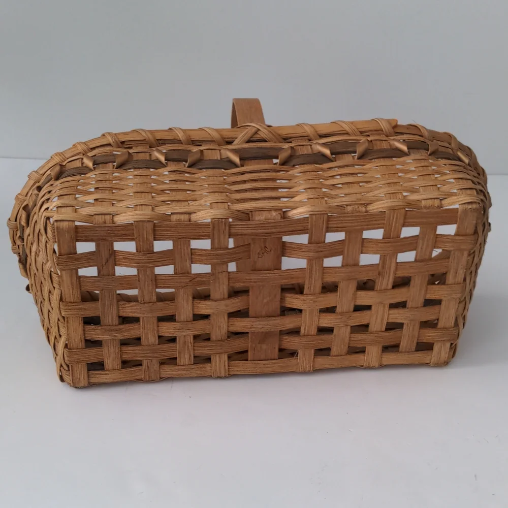 Harvest Basket Hand Crafted Wicker Basket Oblong Stationery Handle